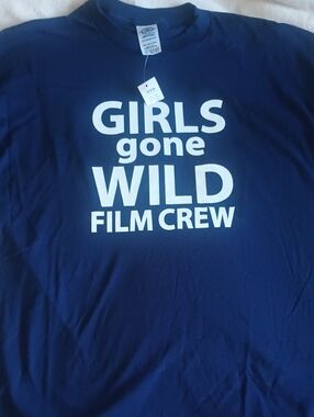 Wild Film Crew Navy Tee with White Print